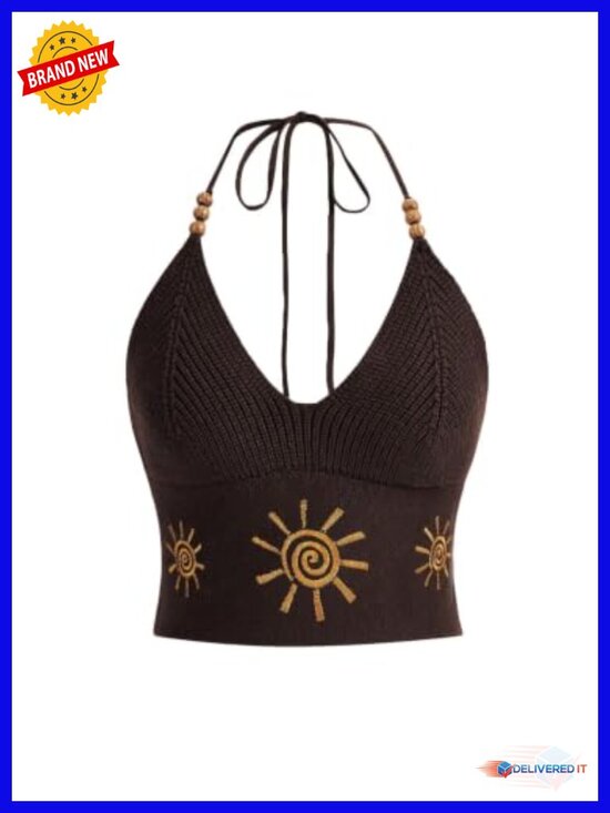 Tops - Y2K Crochet Halter Crop Top Going Out Boho Western Cami